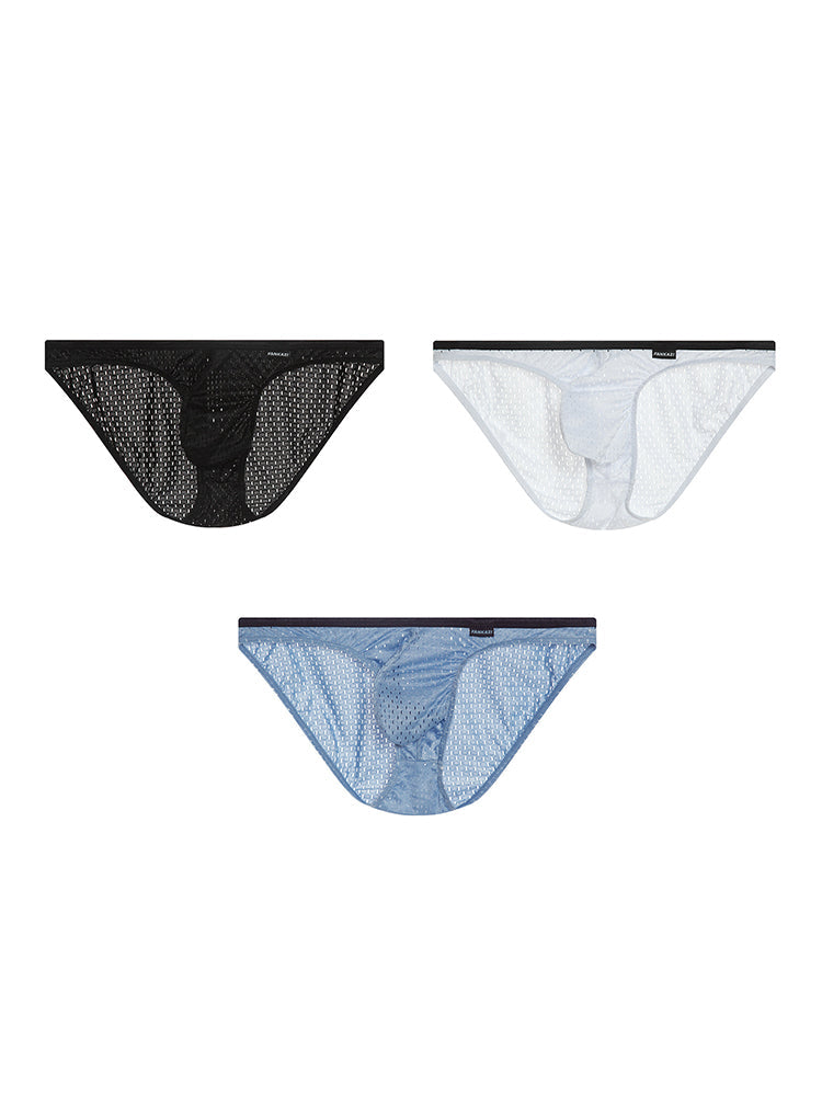 Men's Low-rise Mesh U-shaped Convex Pocket Sports Briefs