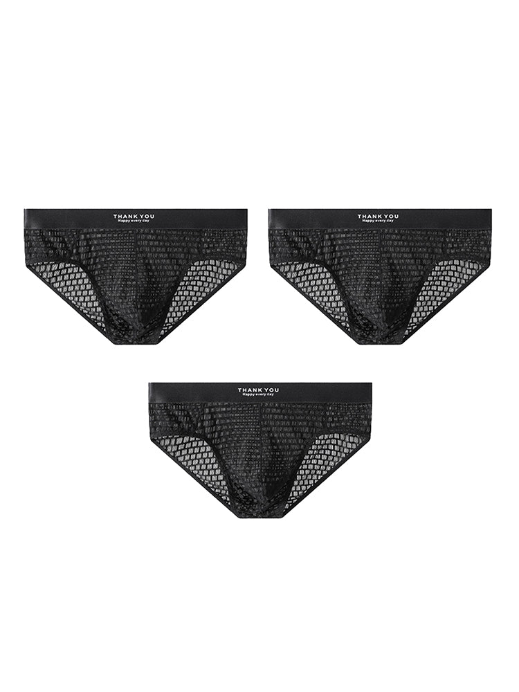 2 Pack Men's Soft & Breathable Icy Silk Quick-Dry Mid-Rise Comfort Cooling Briefs