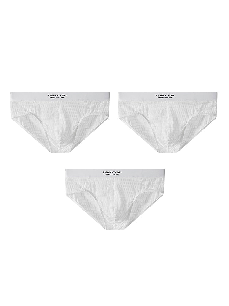 2 Pack Men's Soft & Breathable Icy Silk Quick-Dry Mid-Rise Comfort Cooling Briefs