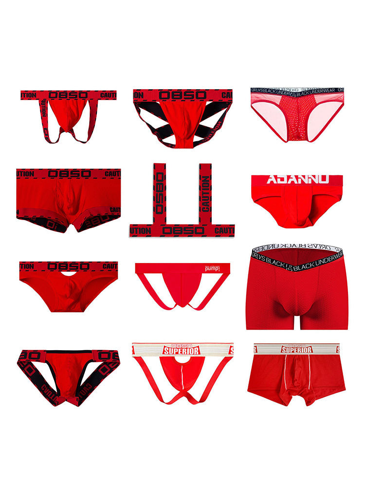 Men's Supportive Fit Sexy Low-Rise Comfy Waistband Stretch Fit Shoulder Straps & Underwear