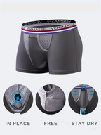 3 Pack Men's Breathable Divided Double Pouch Boxer Briefs
