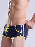 Men's Breathable Boxer Drawstring Swimming Trunks
