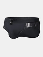 Men Sexy Sheer Patchwork Swim Briefs