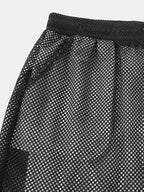 Mens Mesh Loose See Through Swim Shorts