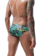 Mens Bulge Pouch Surfing Printed Bohemian Swim Briefs