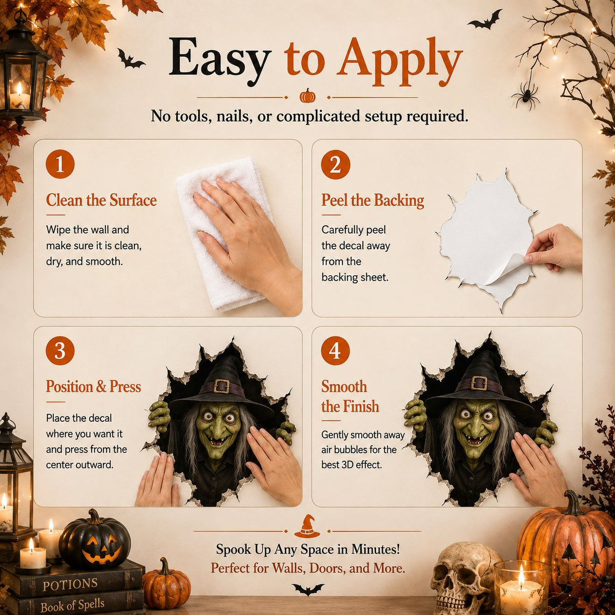 🧙Halloween Break-In 3D Wall Decals