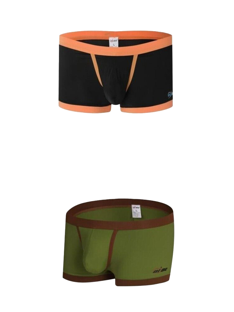 2 Pack Men's Separated Ball Pouch Trunks With Fly