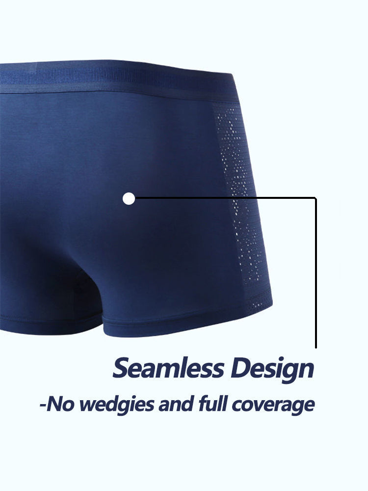 4 Pack Men’s Breathable Mesh Trunks with Antibacterial Fabric