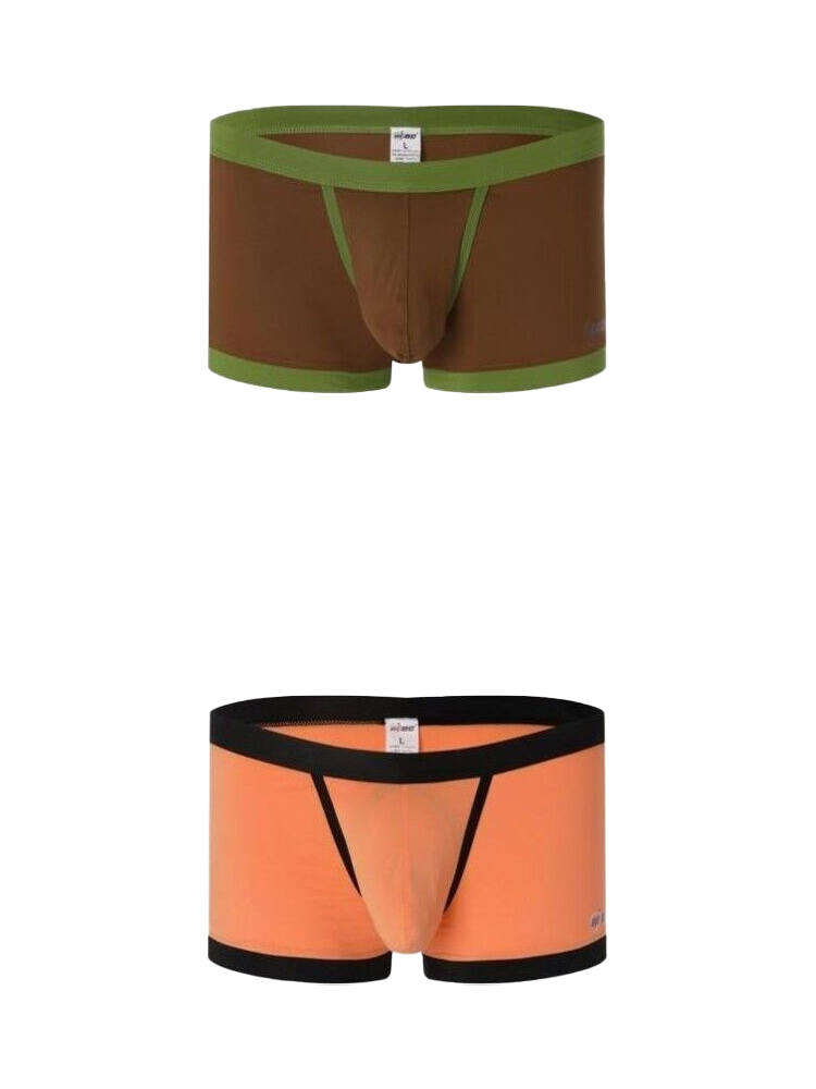 2 Pack Men's Separated Ball Pouch Trunks With Fly