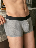 Men's Breathable Threaded Fabric U Convex Trunks
