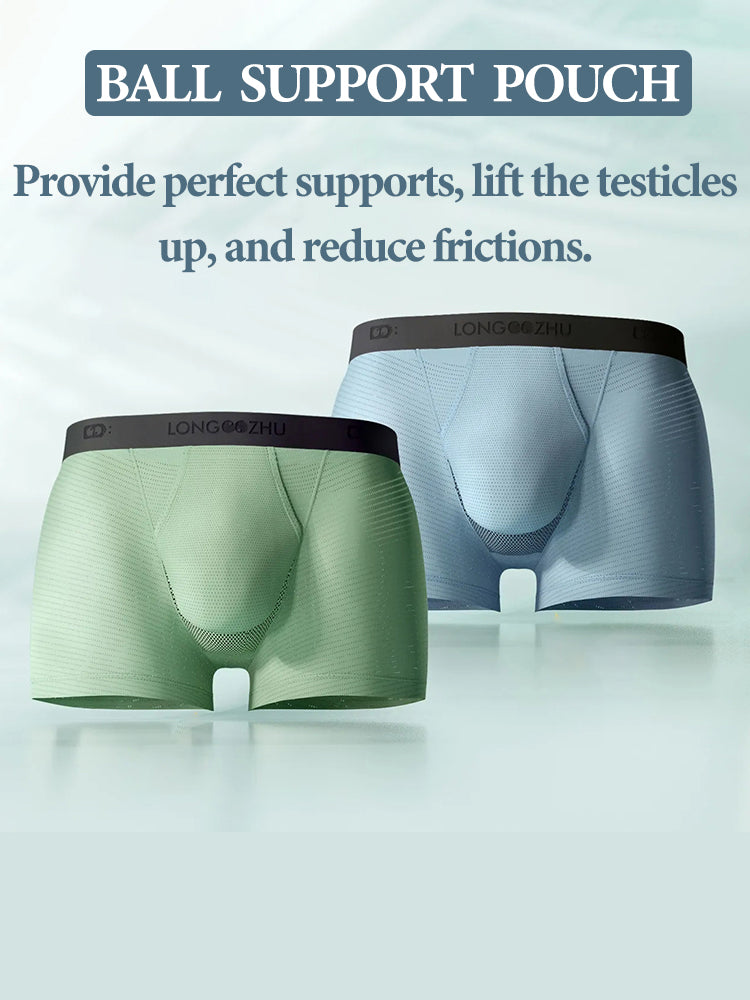 Men's Cooling Separate Pouch Boxer Briefs Dual Pouch Underwear